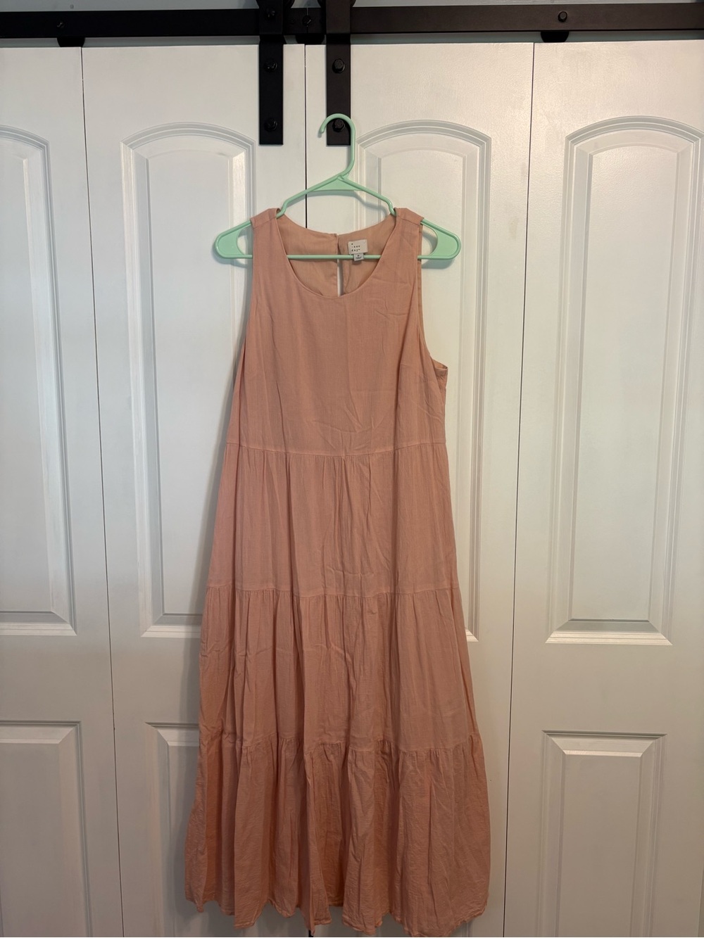 A New Day Sleeveless Pink Tiered Maxi Dress
